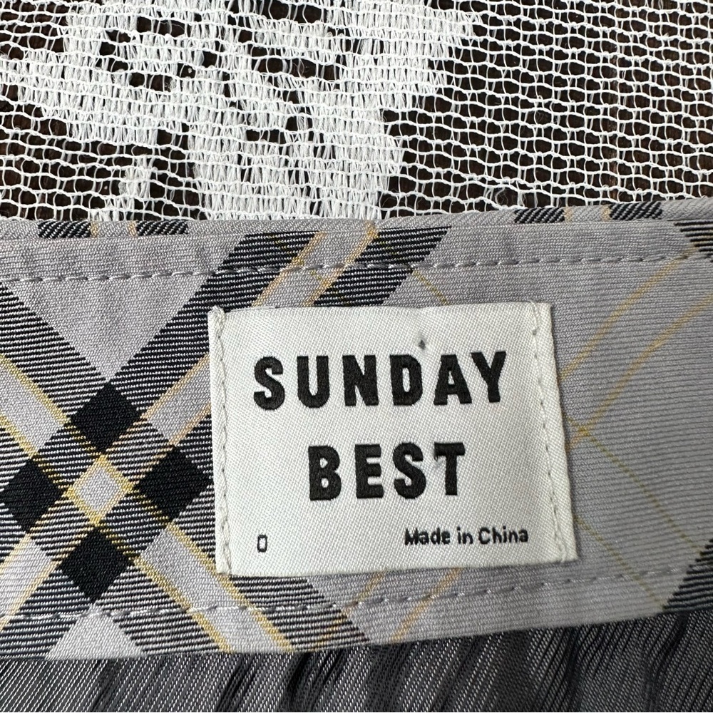 Aritzia Sunday Best Yuri Plaid Mini Skirt Sz 0 - Picture 6 of 11